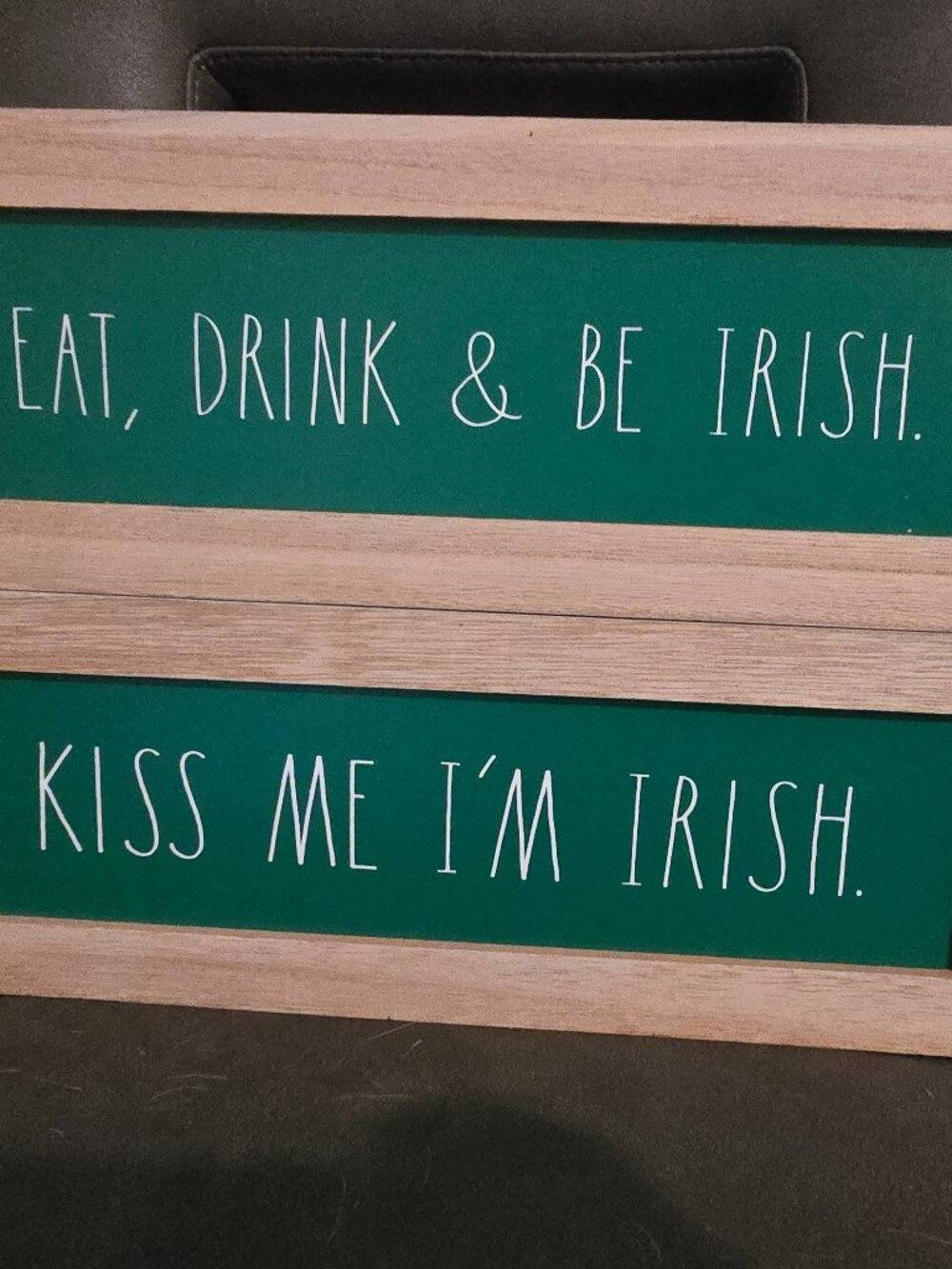 Rae Dunn 2-Pack of Irish Wooden Box Signs - New